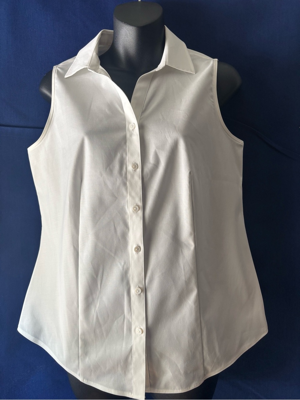 NWOT Talbots White Sleeveless Cotton Button-Down Shirt Size 6P